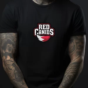 Tricou RED Canids, unisex, rezistent la spălări, bumbac 100%, Regular Fit, culoare negru
