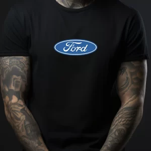 Tricou Ford, rezistent la spălări, bumbac 100%, Regular Fit, culoare negru