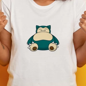 Tricou Snorlax, rezistent la spălări, regular fit, bumbac 100%, culoare alb