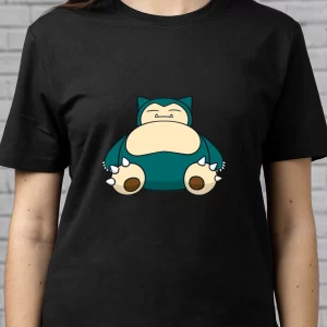 Tricou Snorlax, rezistent la spălări, regular fit, bumbac 100%, culoare negru