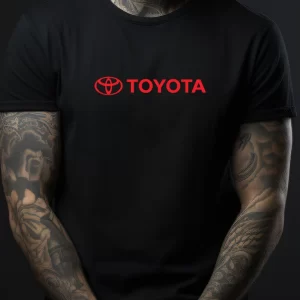 Tricou Toyota, rezistent la spălări, bumbac 100%, Regular Fit, culoare negru