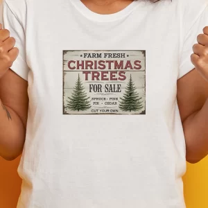 Tricou Crăciun Vintage, rezistent la spălări, bumbac 100%, Regular Fit, culoare alb #18