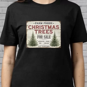 Tricou Crăciun Vintage, rezistent la spălări, bumbac 100%, Regular Fit, culoare negru #18