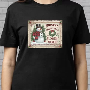 Tricou Crăciun Vintage, rezistent la spălări, bumbac 100%, Regular Fit, culoare negru #20