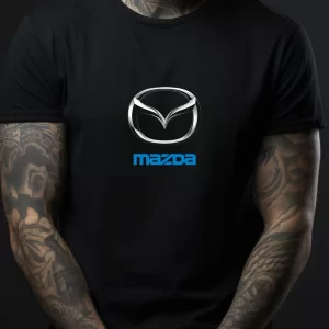 Tricou Mazda, rezistent la spălări, bumbac 100%, Regular Fit, culoare negru