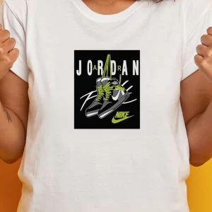 Tricou Nike Jordan Shoes, rezistent la spălări, bumbac 100%, Regular Fit, culoare alb #2