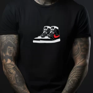 Tricou Nike Jordan Shoes, rezistent la spălări, bumbac 100%, Regular Fit, culoare negru