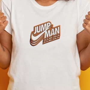 Tricou Nike Jump Man, rezistent la spălări, bumbac 100%, Regular Fit, culoare alb