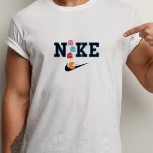 Tricou Nike Pacman, rezistent la spălări, bumbac 100%, Regular Fit, culoare alb