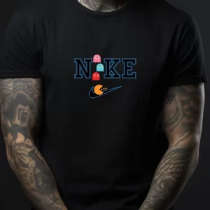 Tricou Nike Pacman, rezistent la spălări, bumbac 100%, Regular Fit, culoare negru