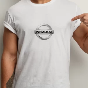 Tricou Nissan, rezistent la spălări, bumbac 100%, Regular Fit, culoare alb