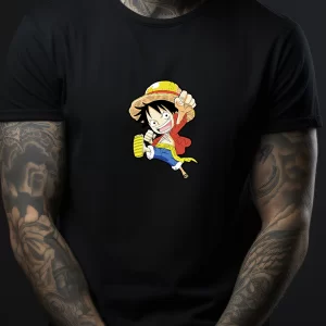 Tricou One Piece Luffy, rezistent la spălări, Unisex, Regular Fit, bumbac 100%, culoare negru
