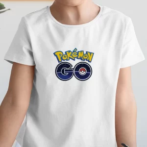 Tricou Pokemon GO, rezistent la spălări, regular fit, bumbac 100%, culoare alb