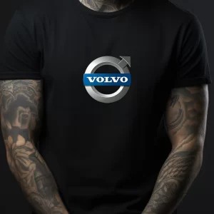 Tricou Volvo, rezistent la spălări, bumbac 100%, Regular Fit, culoare negru