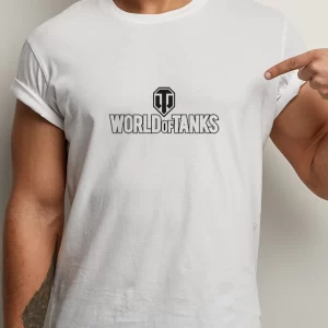 Tricou World of Tanks, rezistent la spălări, regular fit, bumbac 100%, culoare alb