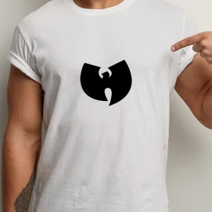 Tricou Wu-Tang Clan, bumbac 100%, regular fit, imprimeu rezistent la spălări, culoare alb