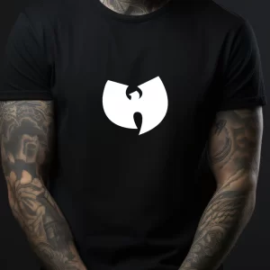 Tricou Wu-Tang Clan, bumbac 100%, regular fit, imprimeu rezistent la spălări, culoare negru