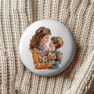 Mărţişoare de Ziua Mamei tip insignă, set de 4 bucăţi, diametru 7,5cm, ambalate individual #13