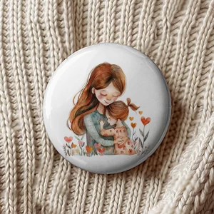 Mărţişoare de Ziua Mamei tip insignă, set de 4 bucăţi, diametru 7,5cm, ambalate individual #14