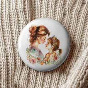 Mărţişoare de Ziua Mamei tip insignă, set de 4 bucăţi, diametru 7,5cm, ambalate individual #16