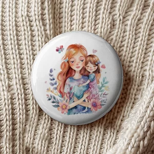 Mărţişoare de Ziua Mamei tip insignă, set de 4 bucăţi, diametru 7,5cm, ambalate individual #17