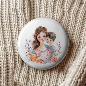 Mărţişoare de Ziua Mamei tip insignă, set de 4 bucăţi, diametru 7,5cm, ambalate individual #18