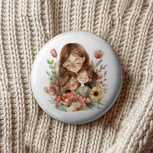 Mărţişoare de Ziua Mamei tip insignă, set de 4 bucăţi, diametru 7,5cm, ambalate individual #3