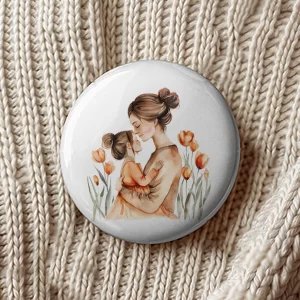 Mărţişoare de Ziua Mamei tip insignă, set de 4 bucăţi, diametru 7,5cm, ambalate individual #4