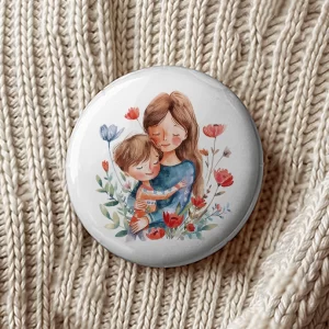 Mărţişoare de Ziua Mamei tip insignă, set de 4 bucăţi, diametru 7,5cm, ambalate individual #5