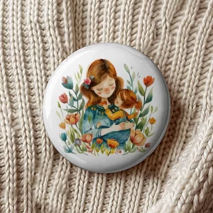 Mărţişoare de Ziua Mamei tip insignă, set de 4 bucăţi, diametru 7,5cm, ambalate individual #6