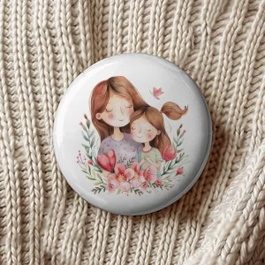 Mărţişoare de Ziua Mamei tip insignă, set de 4 bucăţi, diametru 7,5cm, ambalate individual #7