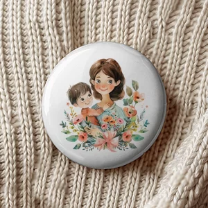 Mărţişoare de Ziua Mamei tip insignă, set de 4 bucăţi, diametru 7,5cm, ambalate individual #8