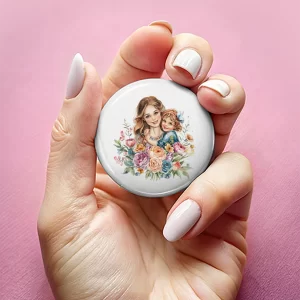 Mărţişoare de Ziua Mamei tip insignă, set de 4 bucăţi, diametru 7,5cm, ambalate individual #11