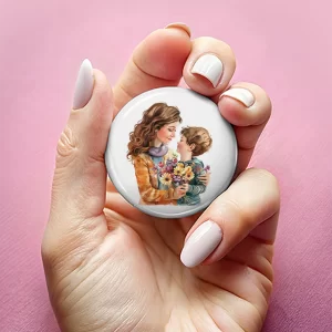 Mărţişoare de Ziua Mamei tip insignă, set de 4 bucăţi, diametru 7,5cm, ambalate individual #13