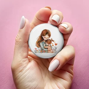 Mărţişoare de Ziua Mamei tip insignă, set de 4 bucăţi, diametru 7,5cm, ambalate individual #14