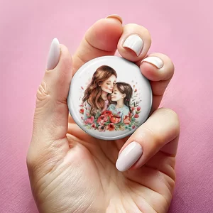 Mărţişoare de Ziua Mamei tip insignă, set de 4 bucăţi, diametru 7,5cm, ambalate individual #15