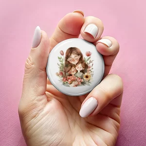 Mărţişoare de Ziua Mamei tip insignă, set de 4 bucăţi, diametru 7,5cm, ambalate individual #3