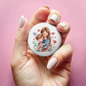 Mărţişoare de Ziua Mamei tip insignă, set de 4 bucăţi, diametru 7,5cm, ambalate individual #5