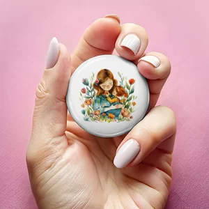 Mărţişoare de Ziua Mamei tip insignă, set de 4 bucăţi, diametru 7,5cm, ambalate individual #6