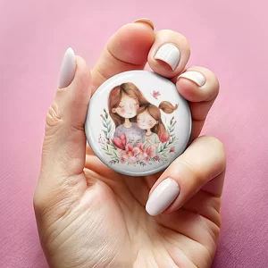 Mărţişoare de Ziua Mamei tip insignă, set de 4 bucăţi, diametru 7,5cm, ambalate individual #7