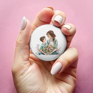 Mărţişoare de Ziua Mamei tip insignă, set de 4 bucăţi, diametru 7,5cm, ambalate individual #9