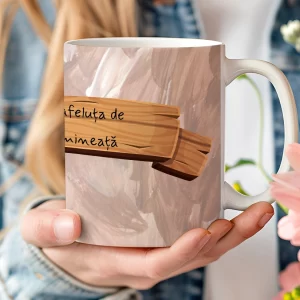 Cană Mărțișor Cafeluța De Dimineață, rezistentă la maşina de spălat vase, 350ml