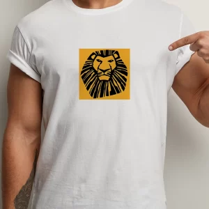 Tricou Lion King Musical, unisex, rezistent la spălări, bumbac 100%, regular fit, culoare alb