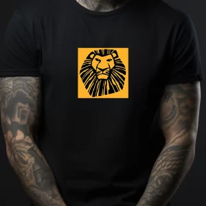 Tricou Lion King Musical, unisex, rezistent la spălări, bumbac 100%, regular fit, culoare negru