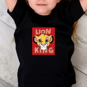 Tricou Lion King Simba, unisex, rezistent la spălări, bumbac 100%, regular fit, culoare negru