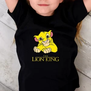 Tricou Lion King Simba #2, unisex, rezistent la spălări, bumbac 100%, regular fit, culoare negru