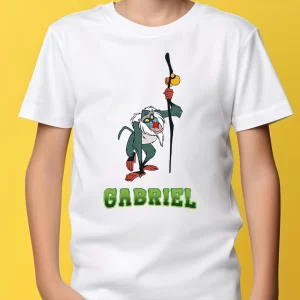 Tricou Rafiki Resting, pentru copii, personalizabil, rezistent la spălări, bumbac 100%, regular fit, culoare alb