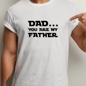 Tricou Star Wars Dad... You Are My Father, unisex, rezistent la spălări, bumbac 100%, regular fit, culoare alb