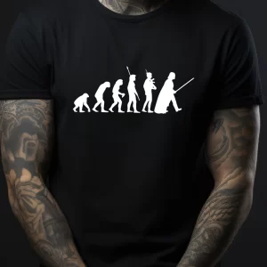 Tricou Star Wars Evolution, unisex, rezistent la spălări, bumbac 100%, regular fit, culoare negru