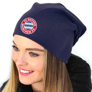 Căciulă Bayern Munchen albastră din bumbac, cu logo-ul echipei, accesoriu sport pentru suporteri.